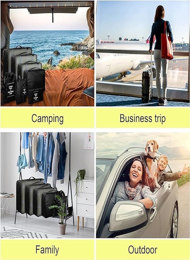BESTOTTAM 7 Set Packing Cubes For Suitcases Travel Luggage Organizers With Laundry Bag,Shoe Bag And Toitetry bag,Lightweight Luggage For Carry On Suitcase (BACK) - Image 4