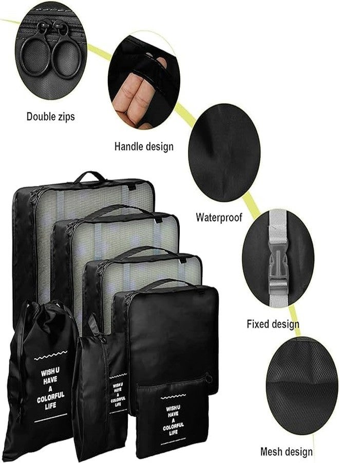 BESTOTTAM 7 Set Packing Cubes For Suitcases Travel Luggage Organizers With Laundry Bag,Shoe Bag And Toitetry bag,Lightweight Luggage For Carry On Suitcase (BACK) - Image 3