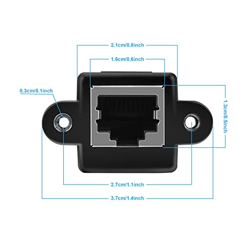 iGreely Ethernet Extender 2Pack RJ45 Male to Female Screw Panel Mount Cat6/Cat5e/Cat5 Ethernet LAN Network Extension Cable 2ft/60cm CAT6 - Image 3