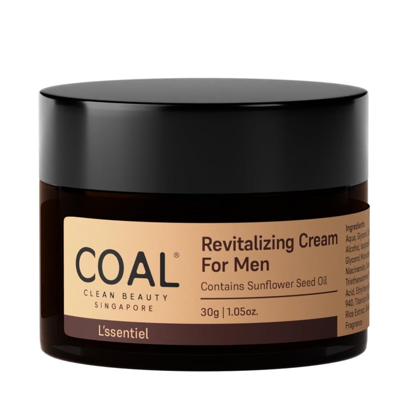COAL CLEAN BEAUTY COAL Clean Beauty Revitalizing Cream For Men with Hyaluronic Acid  Sunflower Seed Oil  Moisturizes  Nourishes Skin  Men  All Skin Types  30g - Image 1