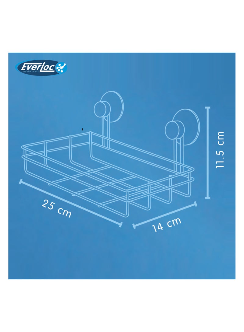 EVERLOC Everloc Tissue Box Holder, No Drilling, No Screws, No Glue, No Adhesive Vacuum Suction Wall Mounted Chrome, Bathroom Shelf, Kitchen Storage Shelf, Easy Install, EVL-10217 - Image 3