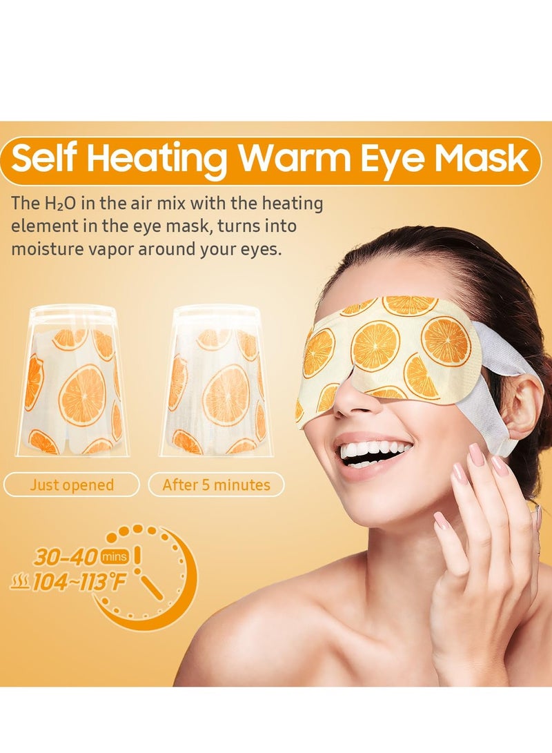 BeHoomi 30Packs Steam Eye Mask, Heated Eye Mask Warm Compress for Eyes, Self Heating Disposable Eye Masks for Home Sleep, Spa, Travel Essentials & Relaxation Gifts, Stocking Stuffers (Sweet Orange)  - Image 2