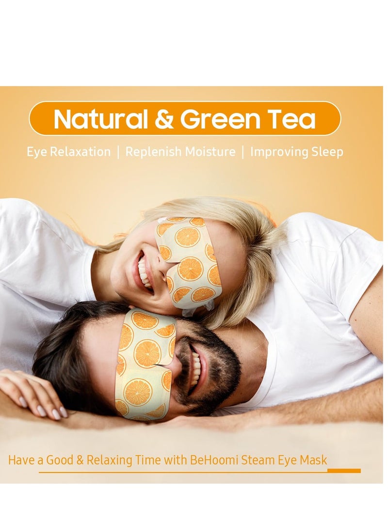 BeHoomi 30Packs Steam Eye Mask, Heated Eye Mask Warm Compress for Eyes, Self Heating Disposable Eye Masks for Home Sleep, Spa, Travel Essentials & Relaxation Gifts, Stocking Stuffers (Sweet Orange)  - Image 3