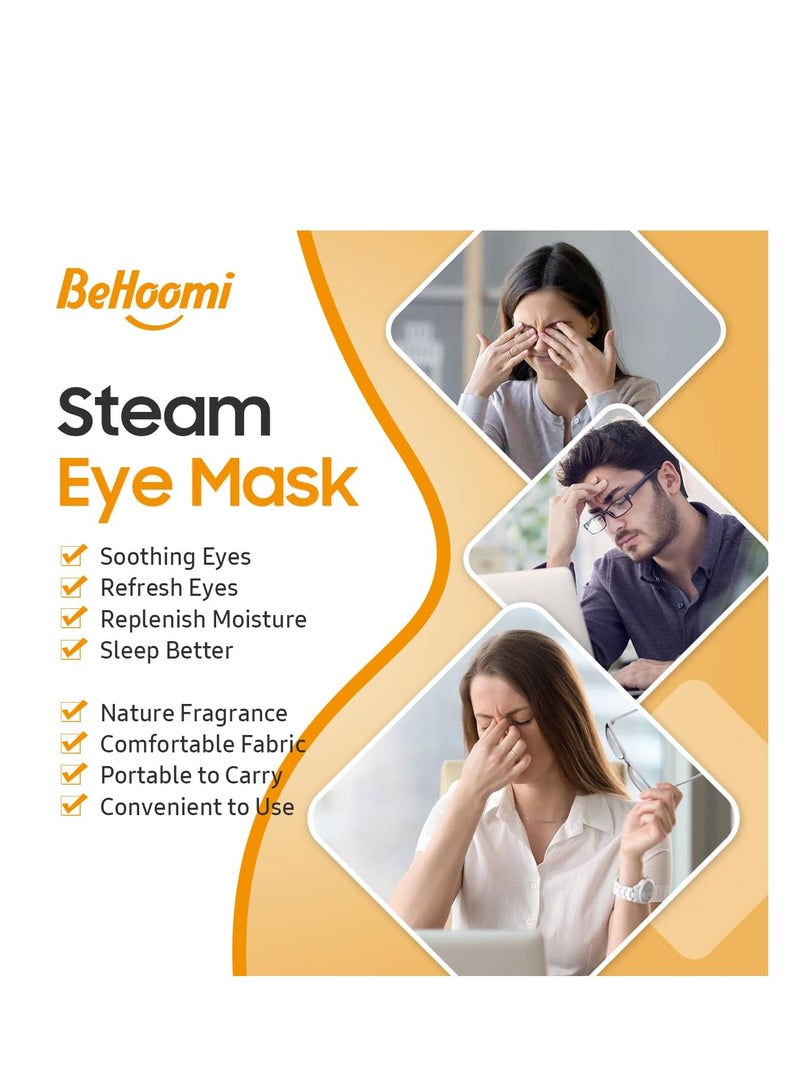 BeHoomi 30Packs Steam Eye Mask, Heated Eye Mask Warm Compress for Eyes, Self Heating Disposable Eye Masks for Home Sleep, Spa, Travel Essentials & Relaxation Gifts, Stocking Stuffers (Sweet Orange)  - Image 5