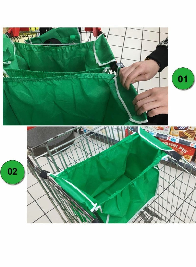 KASTWAVE Reusable Shopping Bag, 2 Pcs Foldable Grocery Shopping Tote Bags with Handles - Image 4