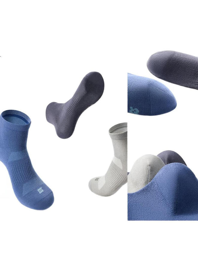 HLA Hailan Home 【Sss】Men'S Socks 25 New Short Tube Cotton Shock Absorption 7A Antibacterial Sports Leisure Short Socks 4 Pairs Pack - Image 2