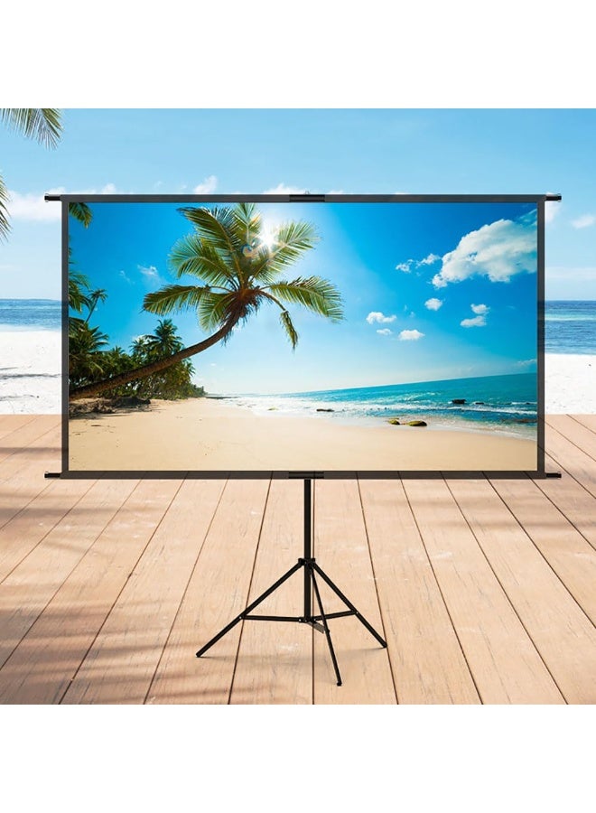 Projector Screen with Stand, 84 inch 16:9 HD 4K Wall Mounted Projection Screen with Tripod for Film TV and Video, Portable Movie Screen for Indoor Home Theater Outdoor Backyard (186 * 105cm)  - Image 3