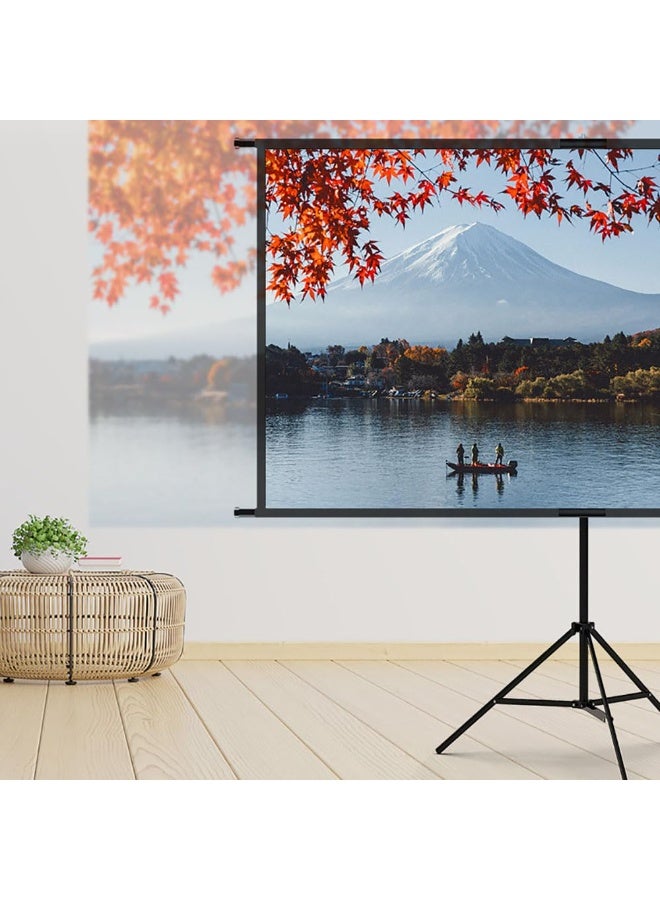 Projector Screen with Stand, 84 inch 16:9 HD 4K Wall Mounted Projection Screen with Tripod for Film TV and Video, Portable Movie Screen for Indoor Home Theater Outdoor Backyard (186 * 105cm)  - Image 5