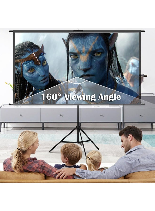 شاشة بروجكتور مع حامل، 84 بوصة 16:9 HD 4K شاشة عرض مثبتة على الحائط مع حامل ثلاثي للأفلام والتلفزيون والفيديو، شاشة أفلام محمولة للسينما المنزلية الداخلية والفناء الخارجي (186 * 105 سم) - Image 4