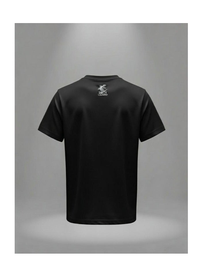 Dirty Lizard Black printed t-shirt with Street wear image 100% cotton 45 - Image 2
