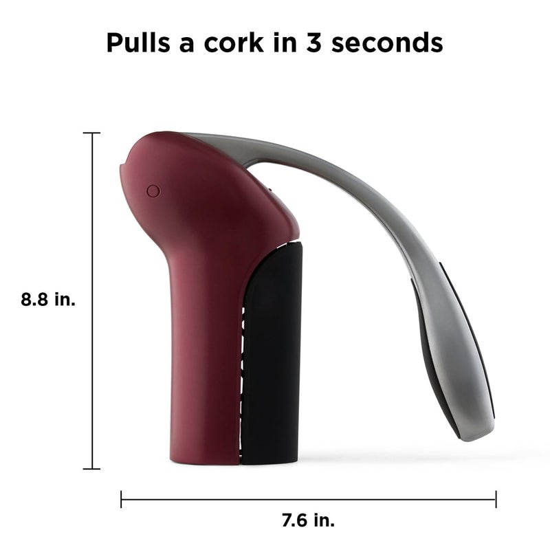 Rabbit Vertical Corkscrew Wine Opener with One-Pull Design, Foil Cutter Included, Easy to Use Manual Lever, Durable Stainless Steel Spiral, Black - Image 2