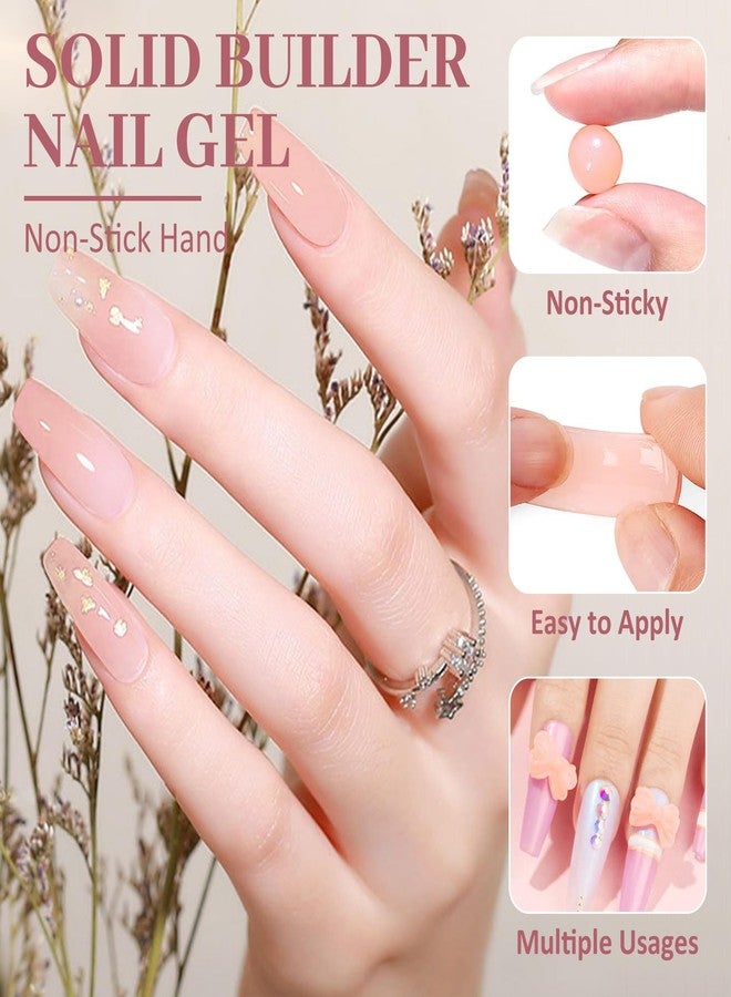 Wenida Solid Builder Gel Wenida Nude Pink 15ml Nail Extension Gel Non Stick Hand Sculpture Gel Nail Carving Gel Nail Strengthen Gel for Home DIY Nail Manicure Art - Image 3