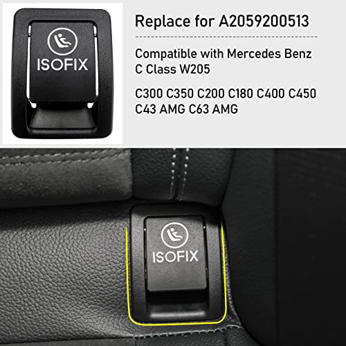 Jaronx Compatible with Mercedes Benz Isofix Cover C Class W205 C300 C350 C200 C180 C400 C450 20152020W205 Child Seat Latch Anchor Cover C Class Rear for A2059200513 - Image 3