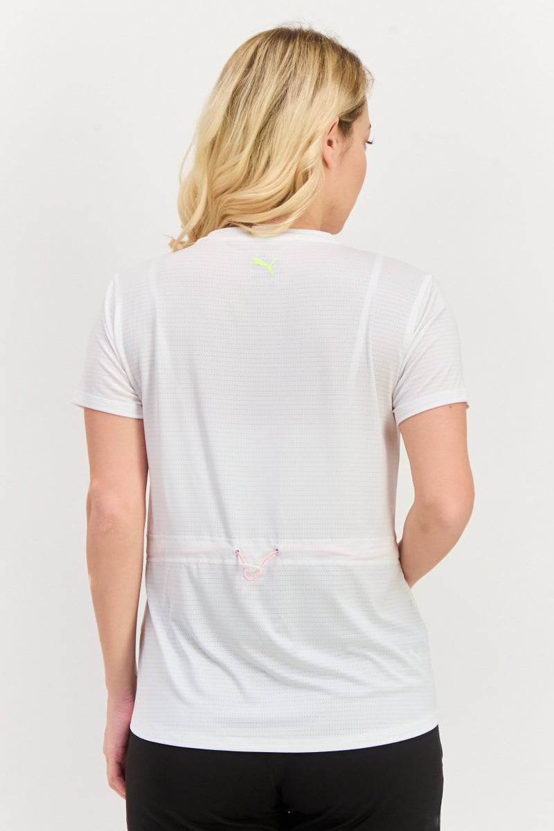 PUMA تي شيرت تدريب قصير الأكمام للنساء، أبيض - Image 3