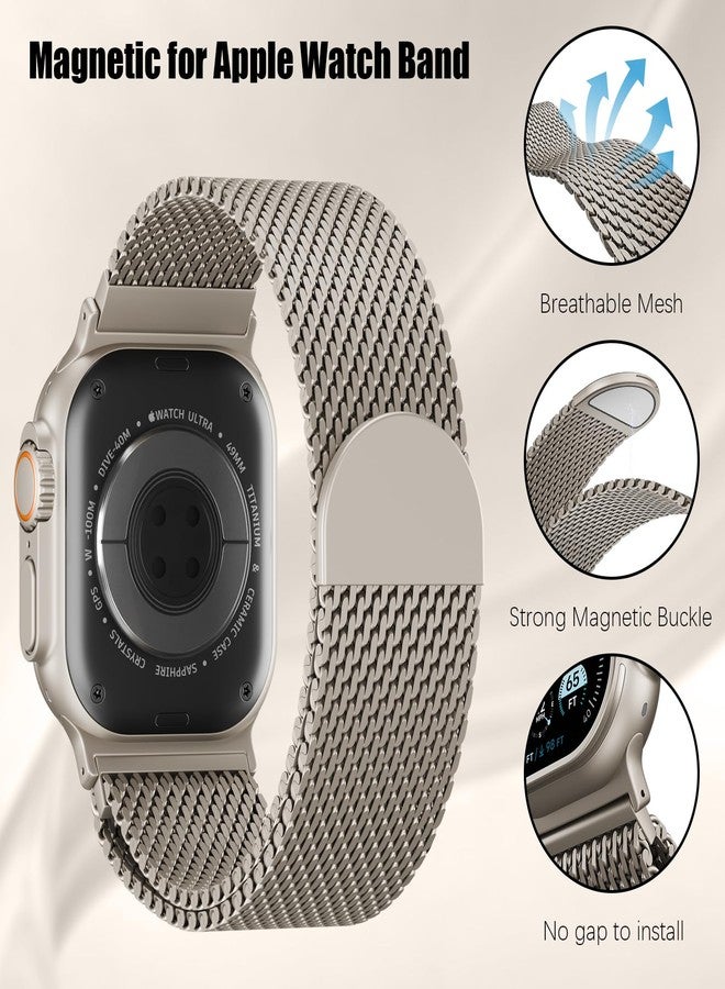 TRA Milanese Loop Band Compatible with Apple Watch 49mm 46mm 45mm 44mm 42mm Men Women, Stainless Steel Mesh Metal Magnetic Clasp Strap for iWatch Series 11 10 9 8 7 6 5 4 3 2 1 Ultra SE - Image 2