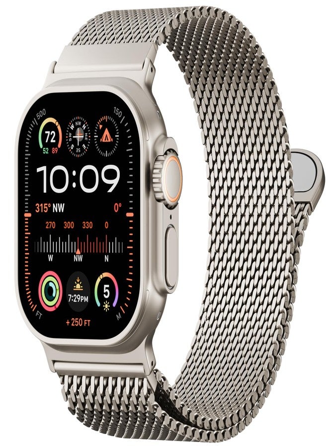TRA Milanese Loop Band Compatible with Apple Watch 49mm 46mm 45mm 44mm 42mm Men Women, Stainless Steel Mesh Metal Magnetic Clasp Strap for iWatch Series 11 10 9 8 7 6 5 4 3 2 1 Ultra SE - Image 1
