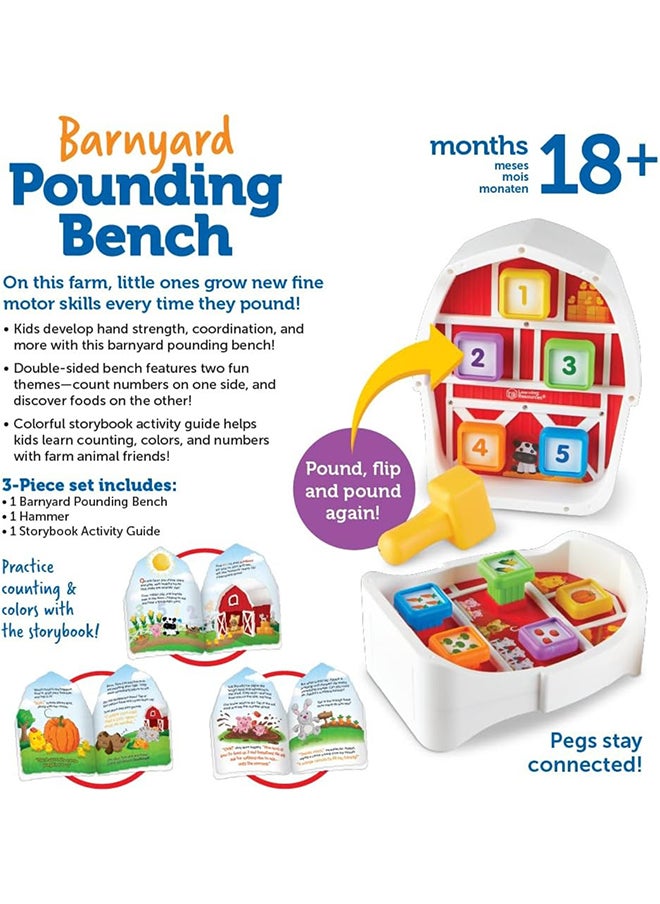Learning Resources Barnyard Pounding Bench, Farm Animals For Kids, Fine Motor Skills, Kids Easter Gifts , Ages 18 Months+  - Image 5