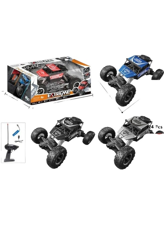 صندوق العاب 1/16 مقياس 4WD محرك مزدوج لتسلق الطرق الوعرة RC Rock Crawler ألوان متنوعة  - Image 2