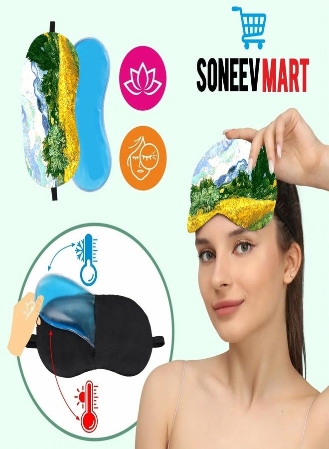 SONEEV MART قناع العين الجل الفاخر من SONEEV MART للاسترخاء المهدئ وتخفيف التوتر قابل لإعادة الاستخدام والعلاج البارد مثالي للعيون المنتفخة، والهالات السوداء، وتخفيف الصداع [عبوة من 2] - Image 5