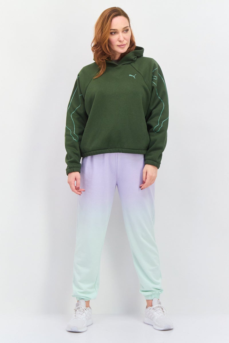 PUMA Women Relaxed Fit Outdoor Hoodie, Army Green  - Image 3