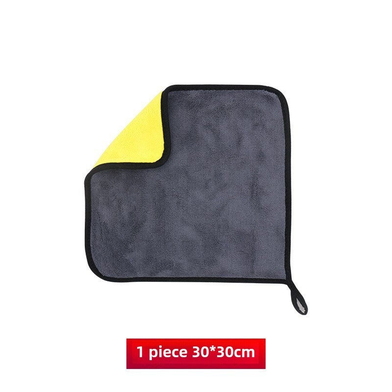 Generic Professional car wash towel, special towel for car cleaning, no lint, no marks, absorbent thickened large glass cleaning coral fleece 30*30CM 