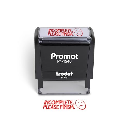 Promot Teacher Stamp - Self Inking Teacher Stamps for Kids, Classroom, or Homeschool Use - Encouraging “Incomplete Please Finish” Feedback Tool for Teachers, Grading Stamps for Teachers & Rewards - Image 1