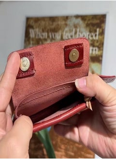 Generic Hello Kitty Red Leather Coin Purse – Mini Cute Portable Card & ID Holder, Handmade Small Wallet for Women & Girls  - Image 3
