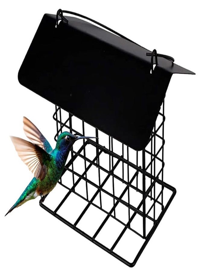 Mcage Durable Roof Top Bird Parrot Suet Reusable Feeder for Outside Garden Yard Patio Hanging Metal Suet Cake Holder Squirrel Proof Weatherproof for Wild Hummingbird Woodpecker Single Suet Cage - Image 1
