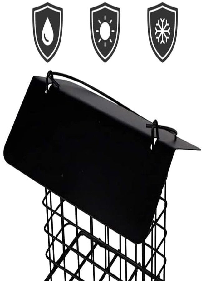 Mcage Durable Roof Top Bird Parrot Suet Reusable Feeder for Outside Garden Yard Patio Hanging Metal Suet Cake Holder Squirrel Proof Weatherproof for Wild Hummingbird Woodpecker Single Suet Cage - Image 5