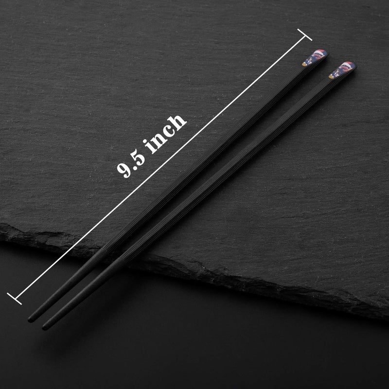 SUPJOYES 6 Pairs Fiberglass Chopsticks - Reusable Japanese Chopsticks Dishwasher Safe, Non-Slip Chop Sticks Multipack, 9.5 Inch - Image 4