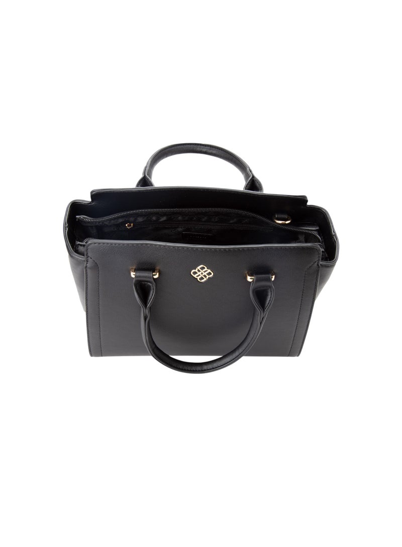 Bata Textured Top Handle Bag Black  - Image 4