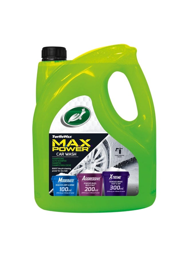TurtleWax Turtle Wax Max Power Car Wash Shampoo 4L High Foaming pH Cleaning Liquid Dirt Mud Removal Foam Wash Car Cleaning Solution - Image 1