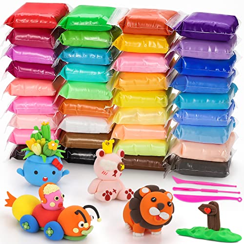 CiaraQ Modeling Clay Kit - 36 Colors Air Dry Ultra Light Clay, Safe & Non-Toxic, Great Gift for Kids. - Image 1