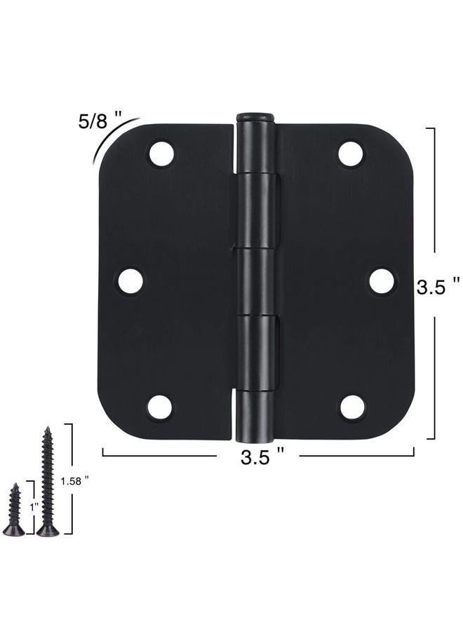 TDCHINGES Rounded Door Hinges 3-1/2" x 3.5 inch, 5/8 Radius, Matte Black 3 ½ Inch 18 Pack, No Squeak,Hinges for Doors Office Bed Room,Outdoor Window,Constructition Hardware - Image 4