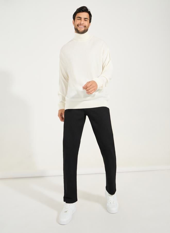 ستايلي سويتر بقصة مريحة وياقة عالية - Image 2