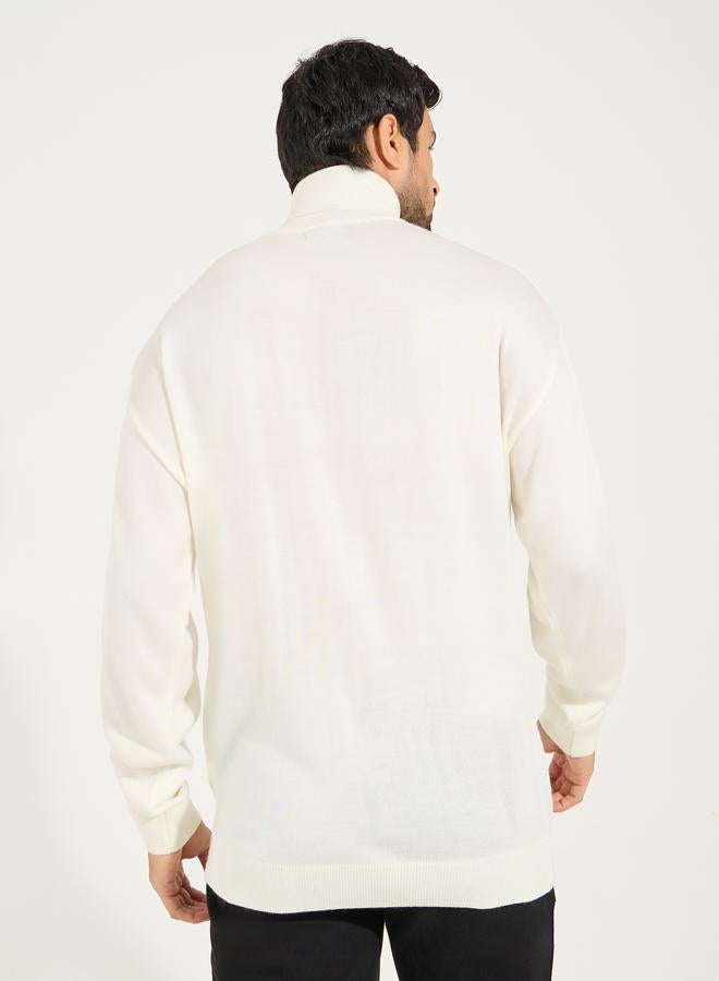 ستايلي سويتر بقصة مريحة وياقة عالية - Image 5