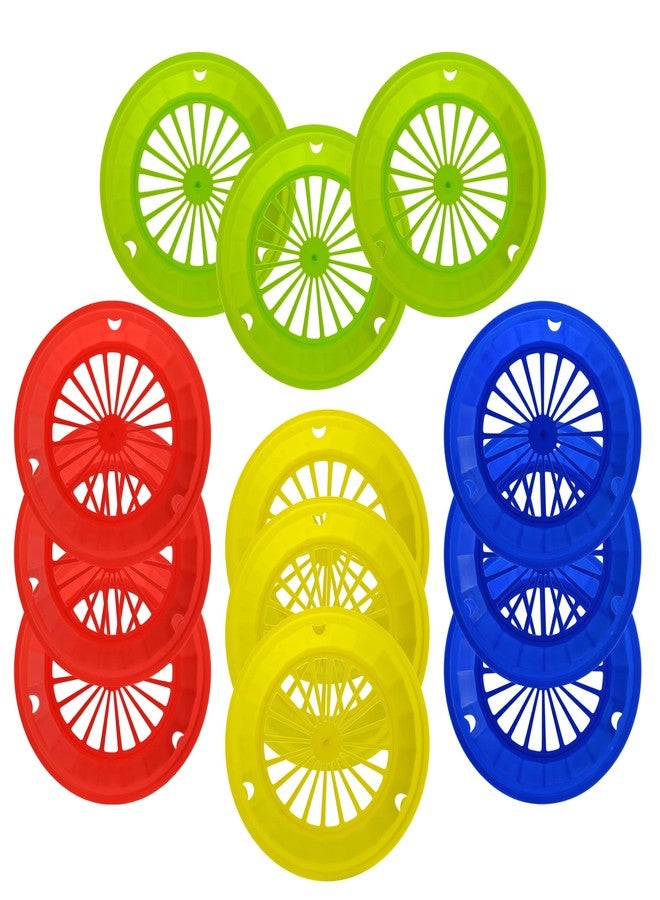 Roe & Moe Set of 12 Reusable Paper Plate Holders 10.4" in Assorted Vibrant Colors - Fits 9" Paper Plates - Sturdy and Firm, Great for Parties, Camping, BBQ, Picnic - Image 1
