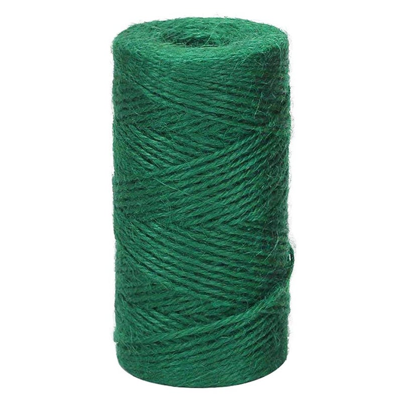 Vivifying 328 Feet Green Garden Twine Natural 2mm Jute Twine for Floristry Bundling Crafts Chistmas Wrapping Dark Green