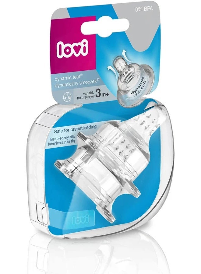 LOVI Anti-Colic BPA-Free Dynamic Nipple Variable Flow 3m+ x1 - Image 2
