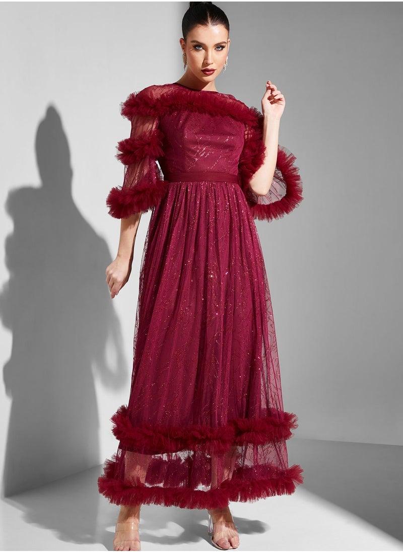 Iyra Ruffle Detail Tiered Dress  - Image 1