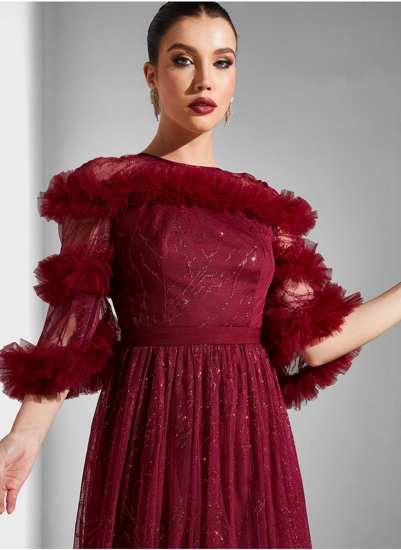 Iyra Ruffle Detail Tiered Dress  - Image 3