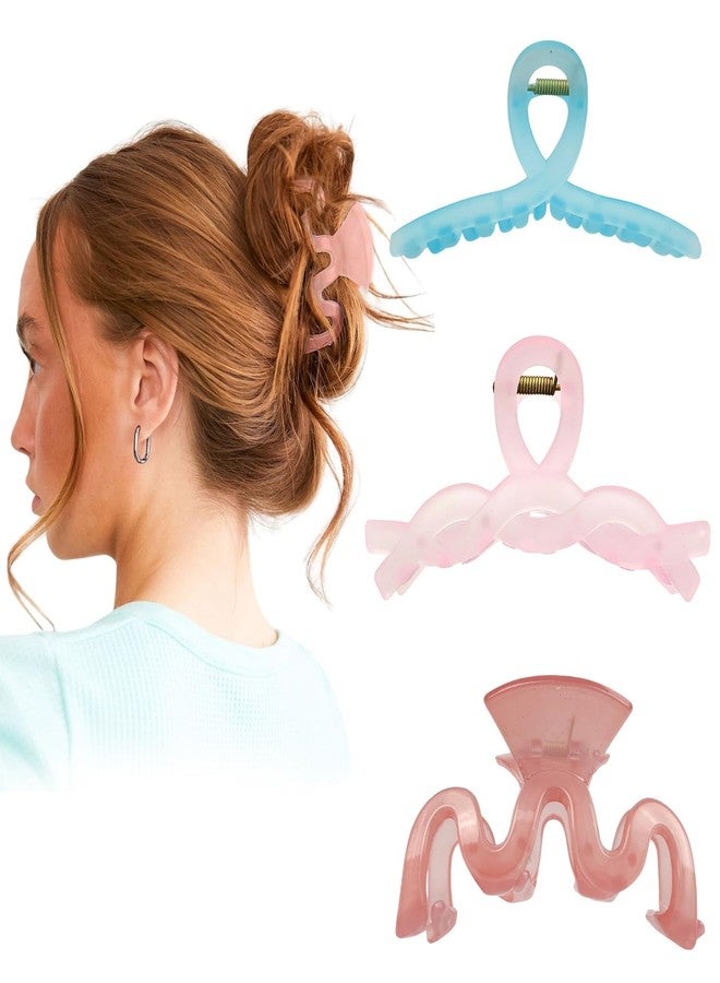 BellaStella 3 Pcs Korean Large Matte Hair Claw Clips for Thick Hair Premium Strong Hold Long Thin Thick Hair Clips Fashion Big Hairclip Hair Accessories Clutches Women and Girls - Image 1