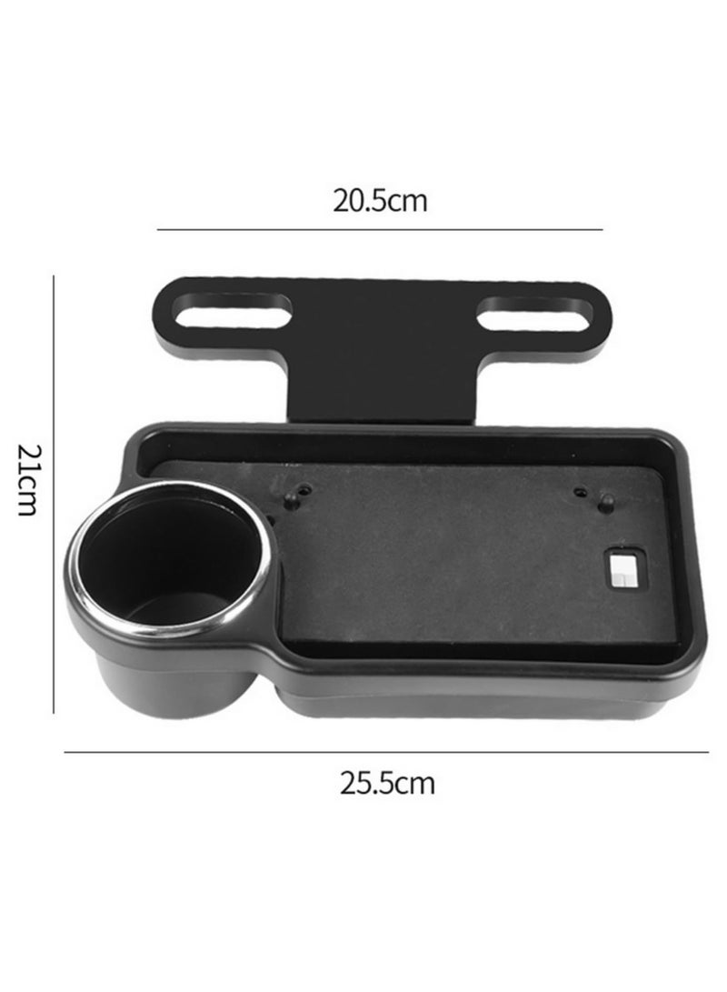 حامل كوب سيارة قابل للطي 90 درجة مع حامل هاتف و منظم المقعد الخلفي، طاولة طعام متعددة الوظائف، صينية طعام داخلية للسيارة، إكسسوارات سيارات وأدوات تخزين للمركبة - Image 2