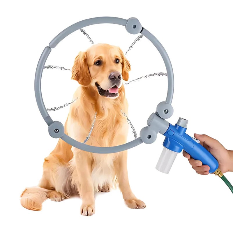 Drumstone (Exclusively 𝟭𝟬+𝟱 Year Warranty) Woof Washer 360 Degree - Easy Dog Bathing Tool with 360° Wash & Rinse Modes, Connects to Hose for All Dog Sizes - Image 1