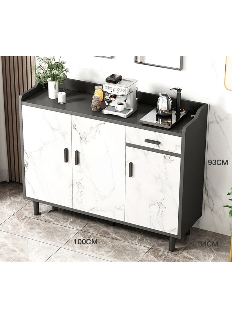 Sharpdo - Sharpdo Home Kitchen Dining Side Storage Cabinet Coffee Cabinet 100*34*93cm - Image 1