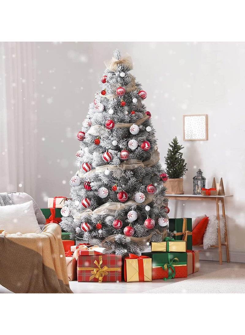 AUTOYSUR 42 Pcs Christmas Tree Balls Ornaments, Christmas Decorative Hanging Baubles for Home Party Holiday Wedding Tree Decorations (Red/White) - Image 3