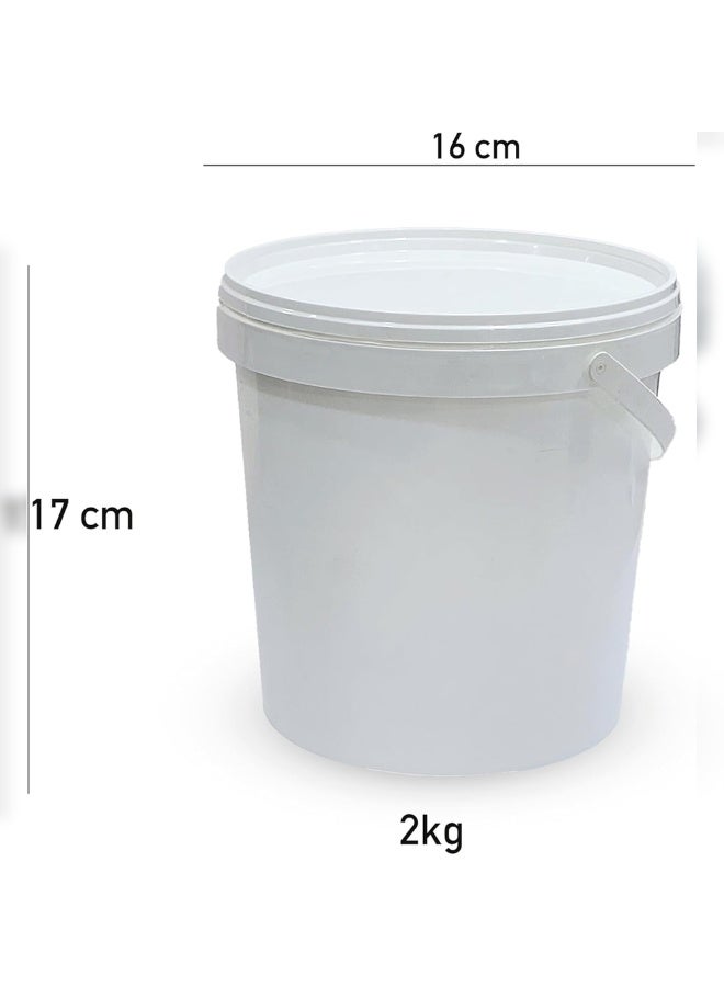 IDEAL PACK White Plastic Biryani Bucket 2kg – Set of 5 Durable Food Containers for Takeaway & Storage - Image 2