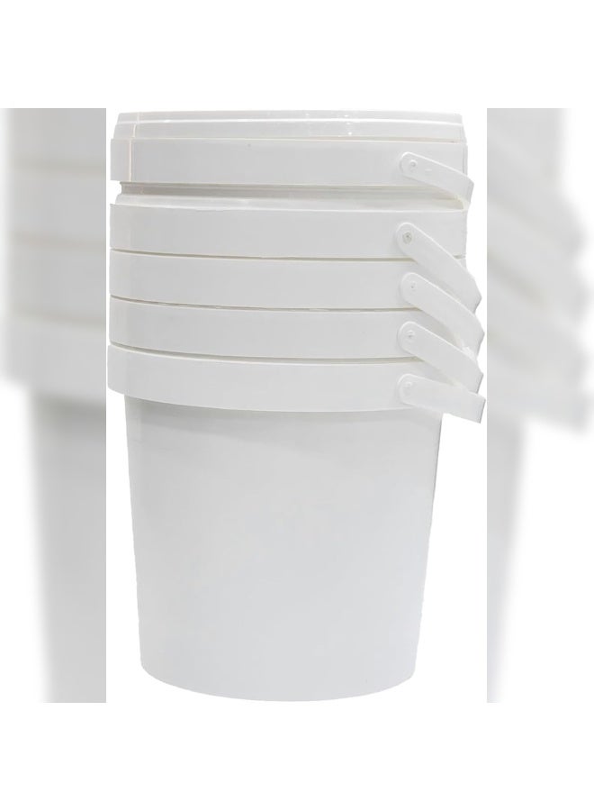 IDEAL PACK White Plastic Biryani Bucket 2kg – Set of 5 Durable Food Containers for Takeaway & Storage - Image 3