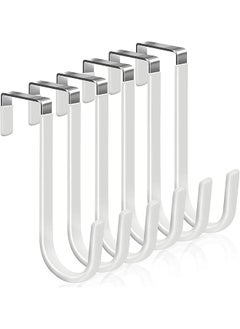 The Bros Over the Door Hooks, 6 Pcs Heavy Duty Door Hangers Hooks, Organizer Hooks for Bathroom with Rubber Prevent Scratches, Living Room, Kitchen Hanging Clothes, Towels, Shoe Bag, Hats 