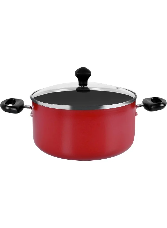 برستيج Prestige Aluminum Cookware Set of 10-Piece, Red